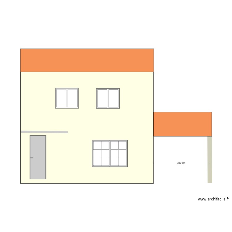 Façade Sud - Est  - Après travaux. Plan de 0 pièce et 0 m2