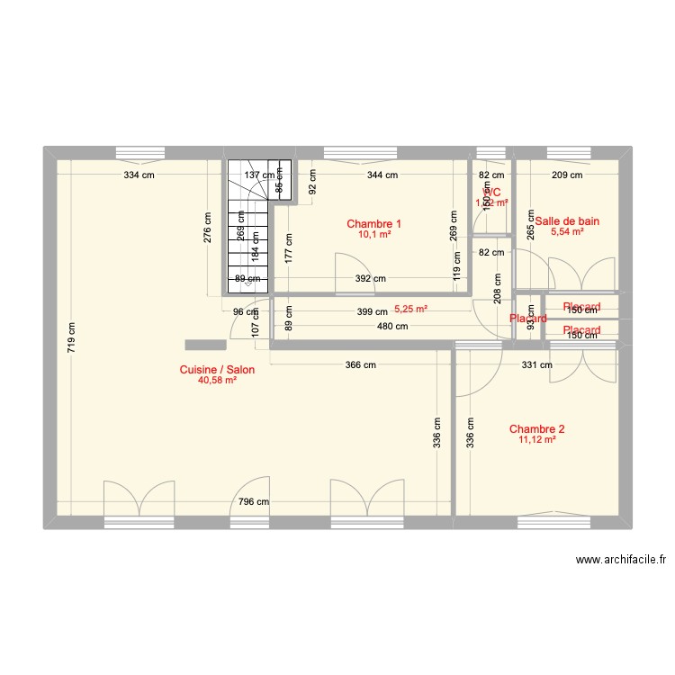 Plan avec cotation RDC saint benoit. Plan de 0 pièce et 0 m2
