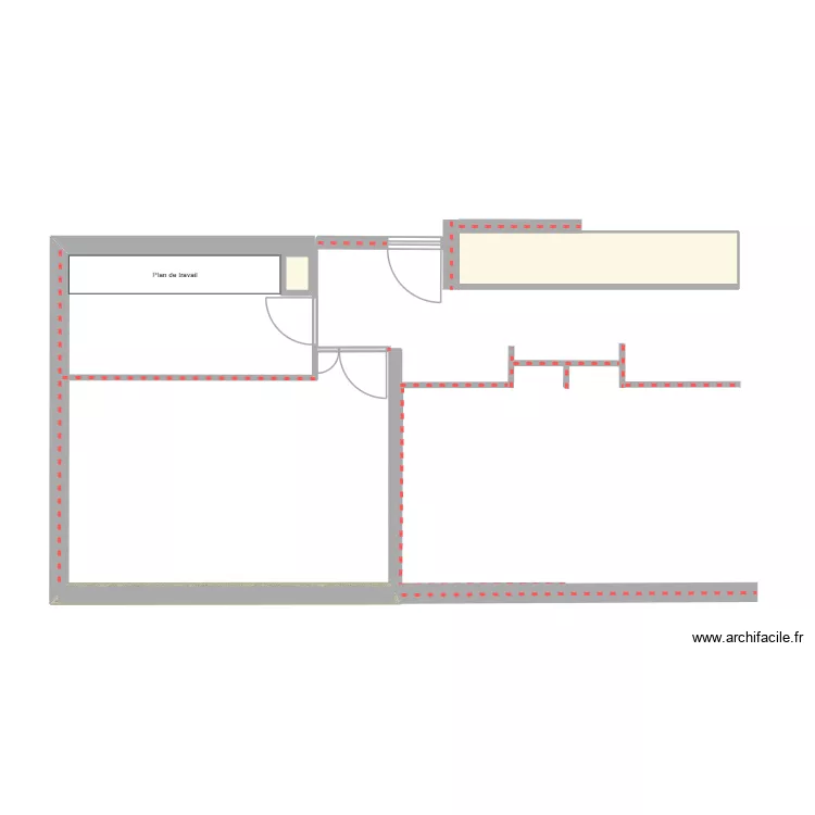 Mothe. Plan de 2 Pièces et 5 m²