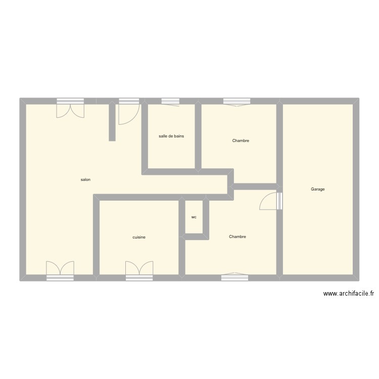 PARCELIER Karine état initial. Plan de 7 pièces et 98 m2