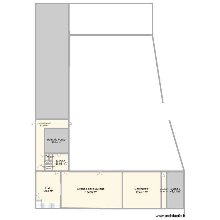 gaubert. Plan de 15 pièces et 840 m2
