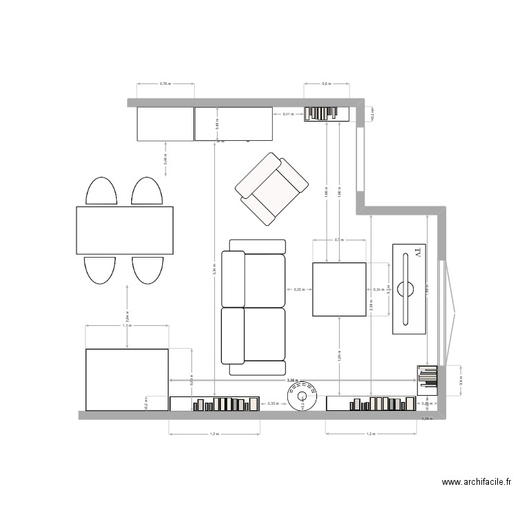 Salon v2. Plan de 0 pièce et 0 m2
