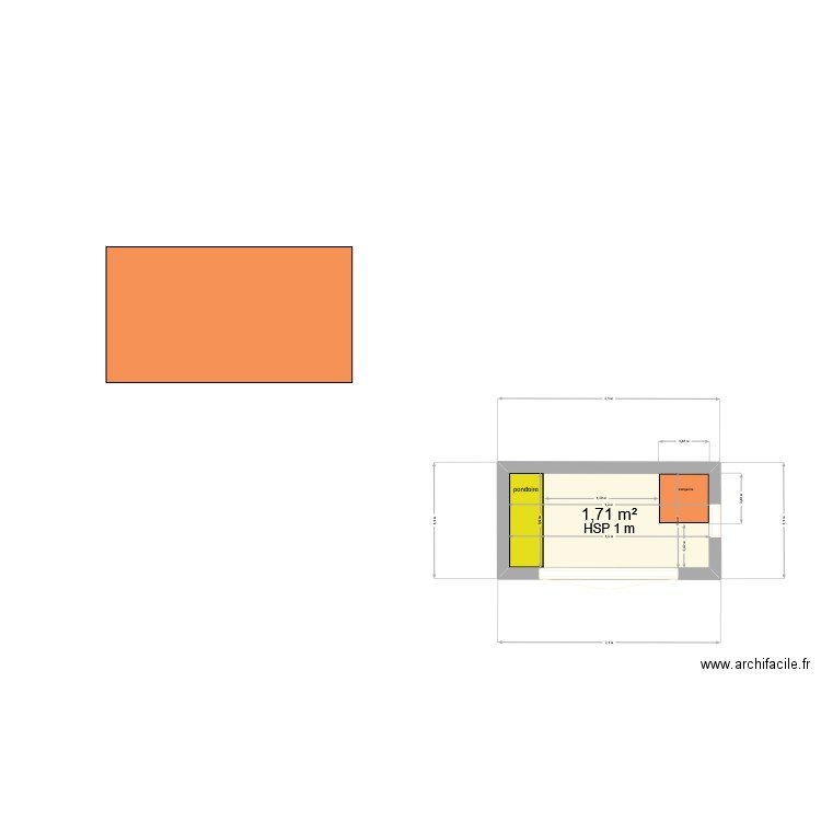 poulailler 2. Plan de 1 pièce et 2 m2