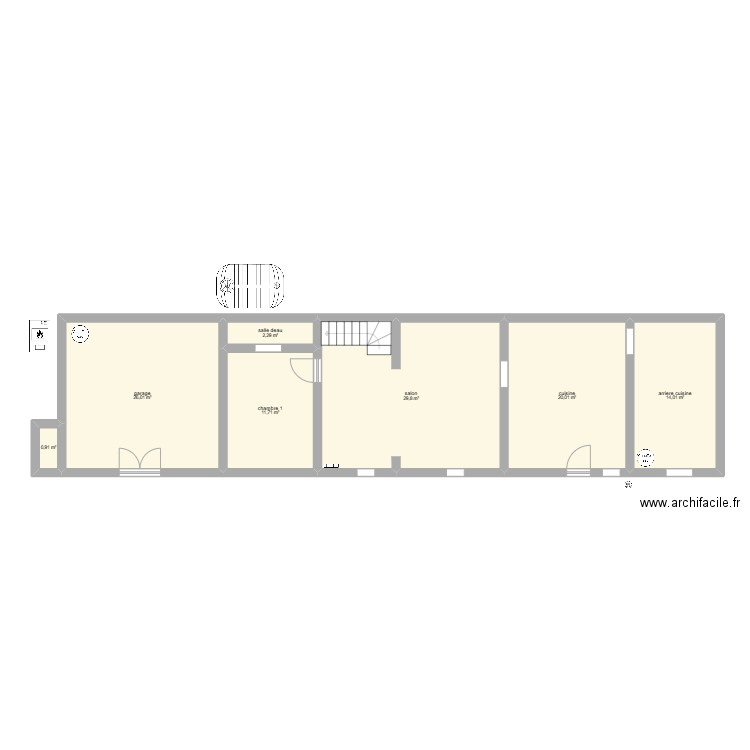 bas de maison. Plan de 7 pièces et 98 m2