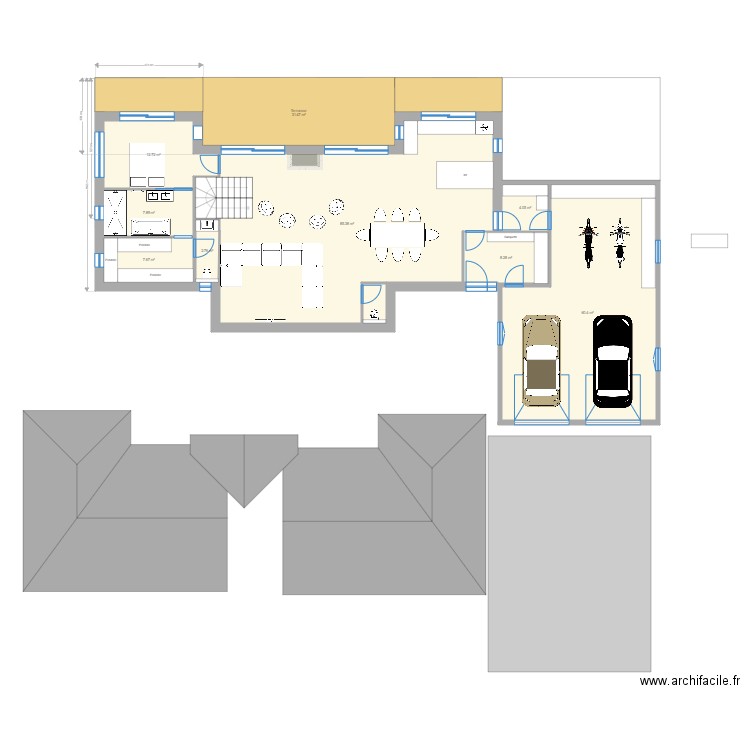Projet maison à construire v2. Plan de 20 pièces et 317 m2