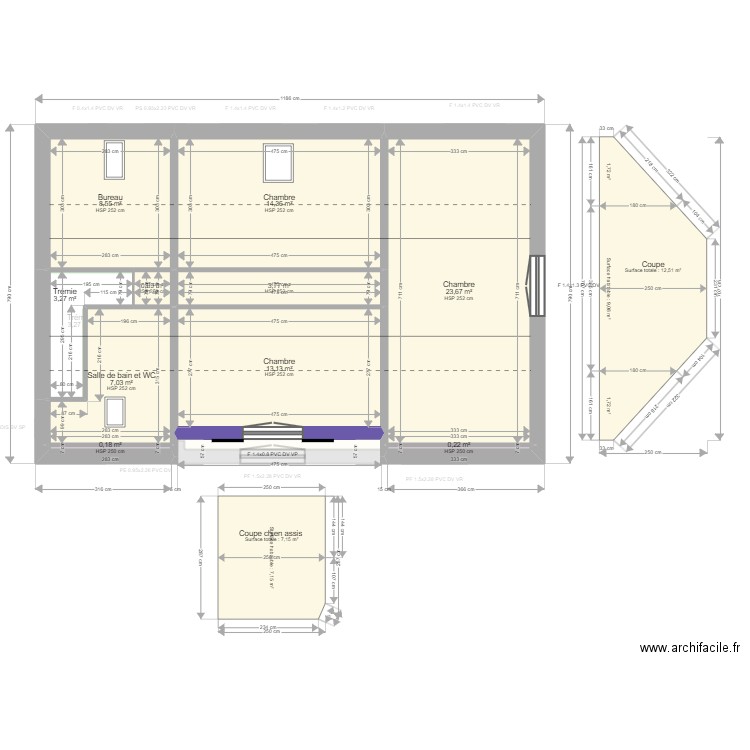ML24006789. Plan de 23 pièces et 231 m2