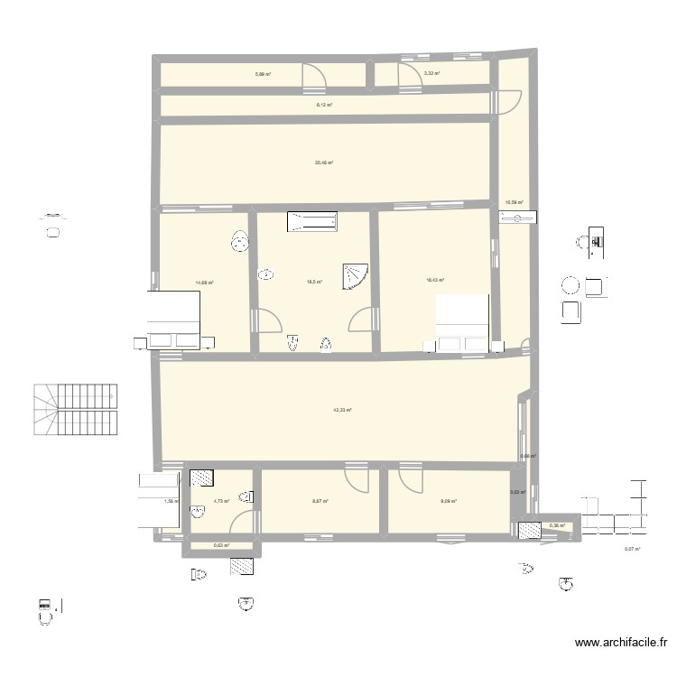 MON PLAN DE MAISON 1er ETAGE. Plan de 0 pièce et 0 m2