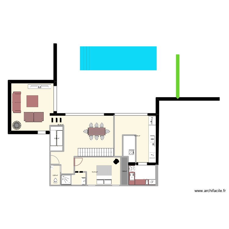 chambre. Plan de 0 pièce et 0 m2