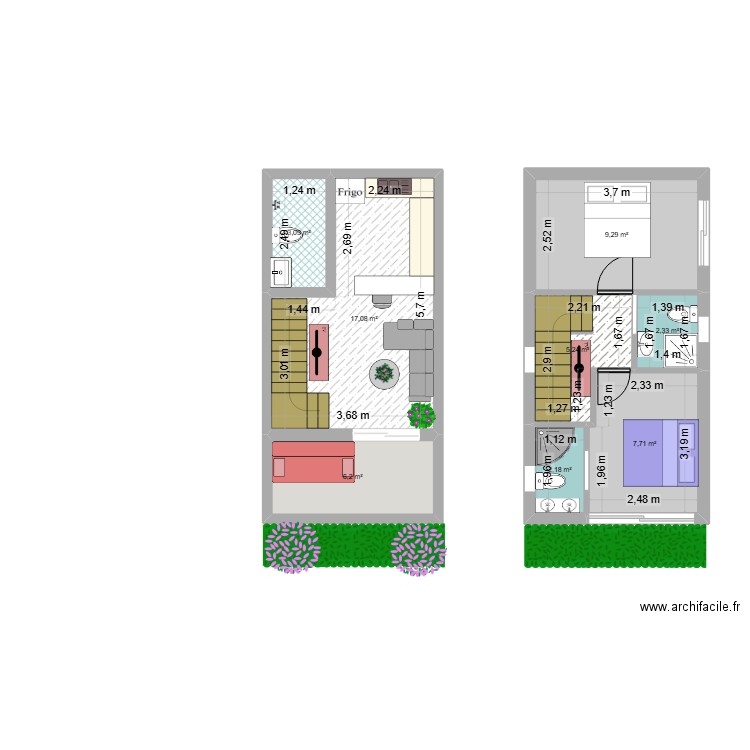 OBA. Plan de 8 pièces et 53 m2