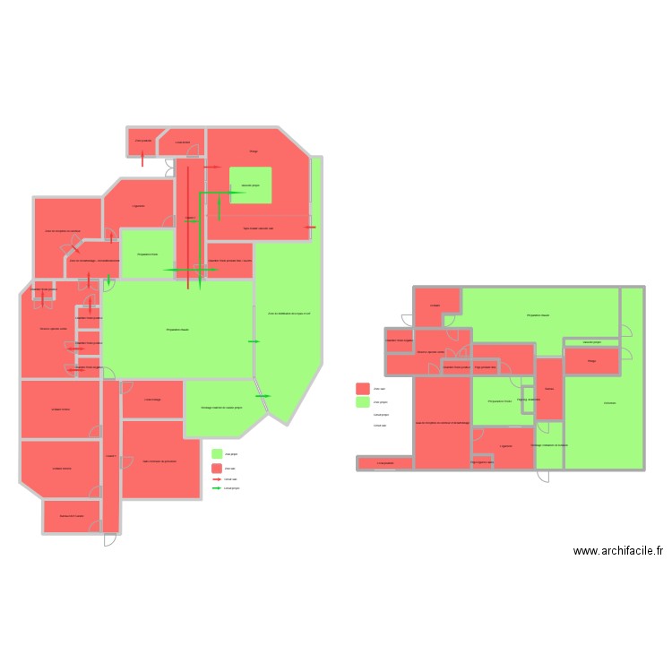 cuisine Truf. Plan de 56 pièces et 1650 m2