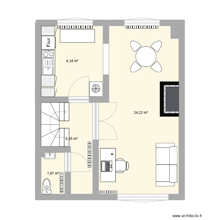 Alice - 1er Etage. Plan de 4 pièces et 41 m2