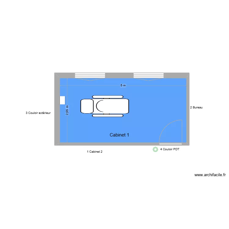 50458 Cabinet 1. Plan de 1  et 13 m²