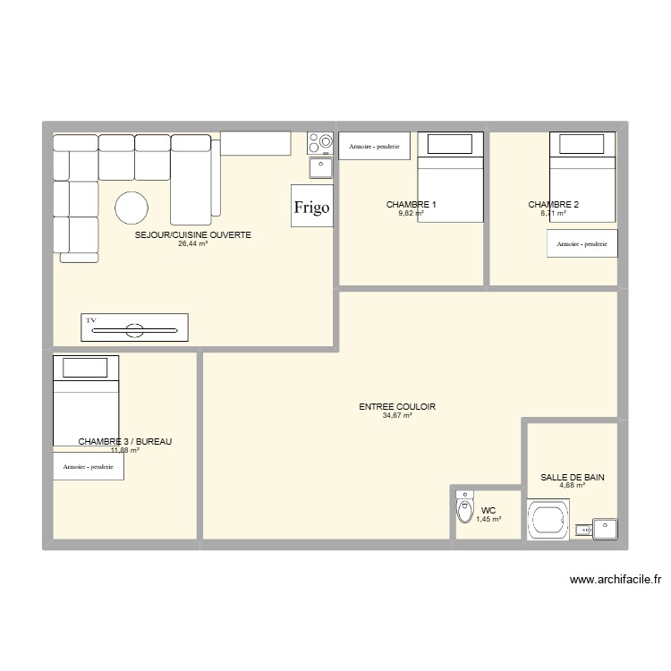 TP ARCHIFACIL. Plan de 0 pièce et 0 m2 TP ARCHIFACIL. Plan de 0 pièce et 0 m2