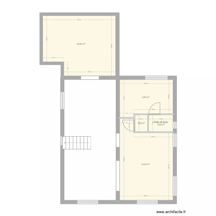 PLENEUF rdc. Plan de 5  et 53 m²