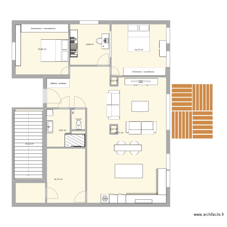 Appart parents. Plan de 0 pièce et 0 m2