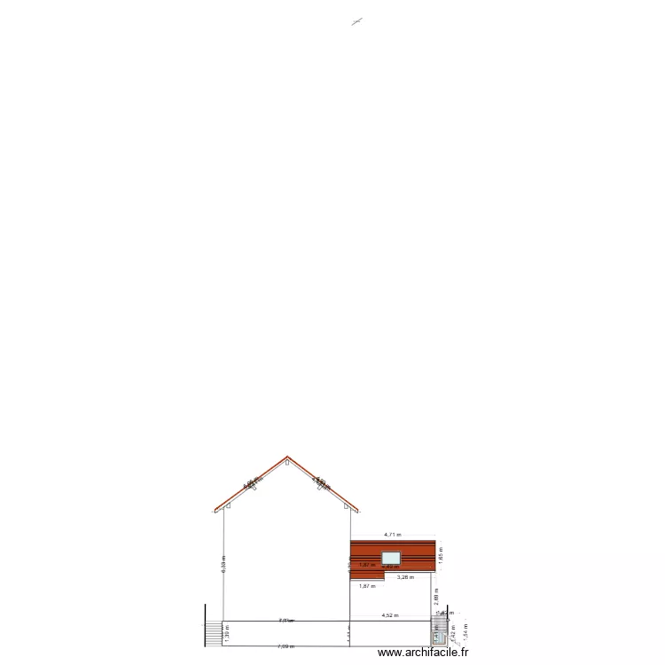 pignon OUEST PROJETE. Plan de pignon OUEST PROJETE. Plan de