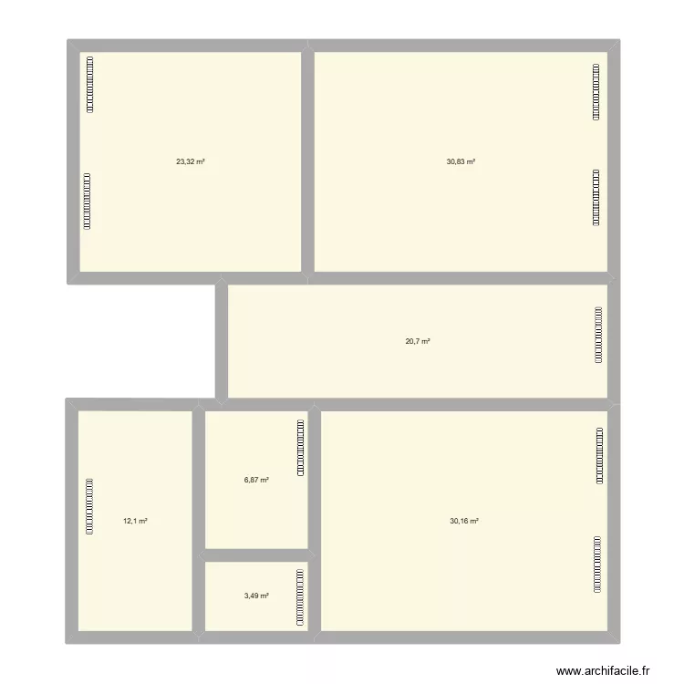 Premier &eacute;tage. Plan de 7  et 127 m²
