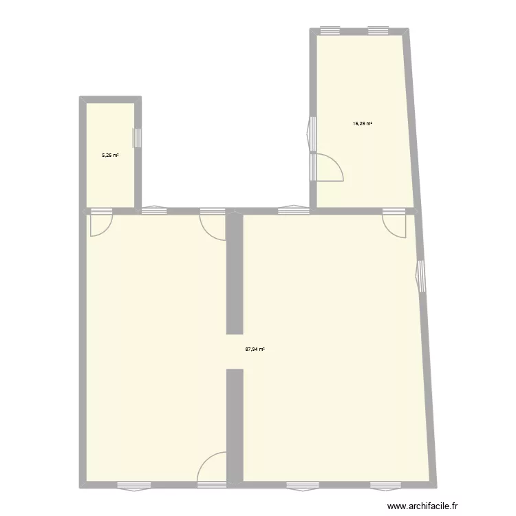 plan de base cognac. Plan de 3  et 109 m²