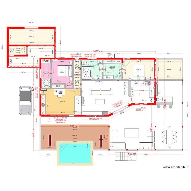 Villa Cocotte Ducos Moonette 1. Plan de 27 pièces et 235 m2