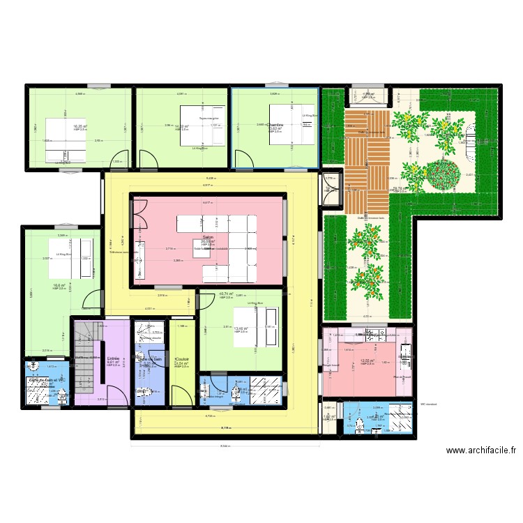 Alou S.N. Plan de 18 pièces et 250 m2