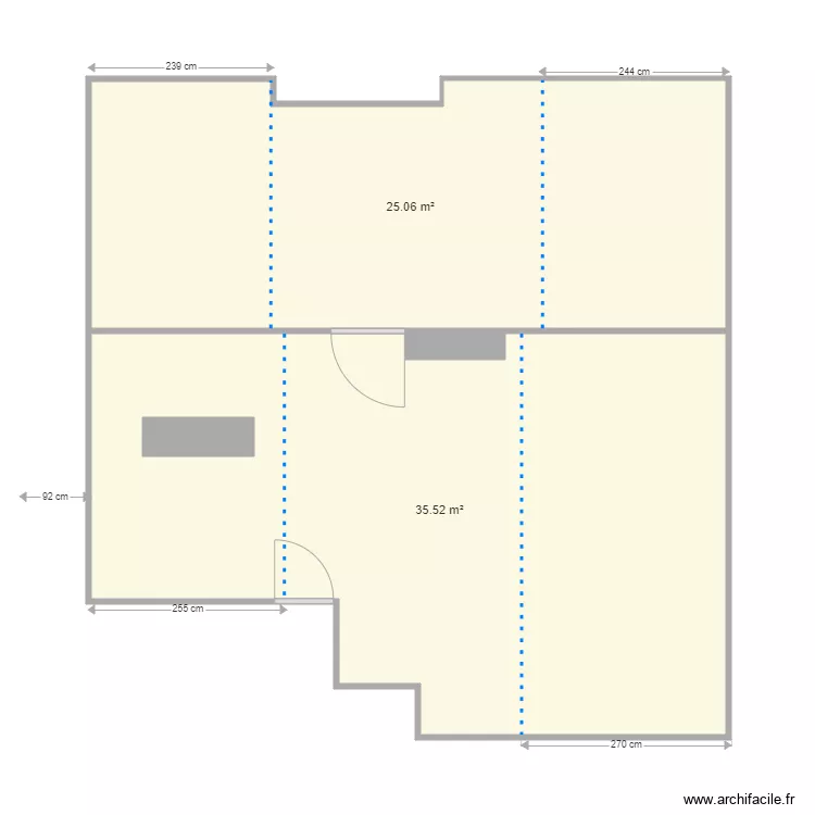 Grenier Mamie. Plan de 2 Pièces et 61 m² Grenier Mamie. Plan de 2 Pièces et 61 m²