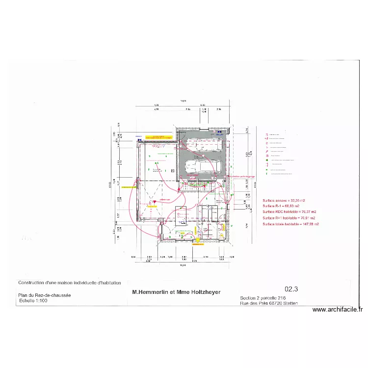 Plan &eacute;lectrique HEMMERLIN / HOLTZHEYER RDC du 05/03/2025. Plan de 