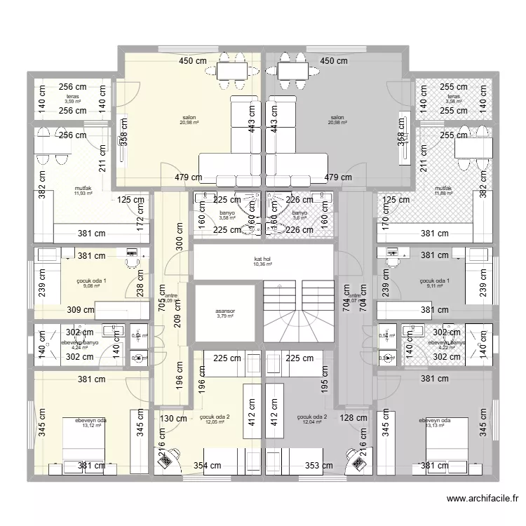  celaliye 1256/5 giris ve arakat 3+1 perso renkli. Plan de 