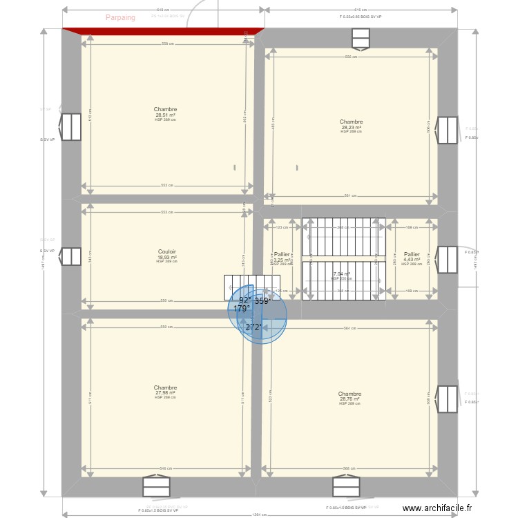 ML24005977. Plan de 16 pièces et 286 m2