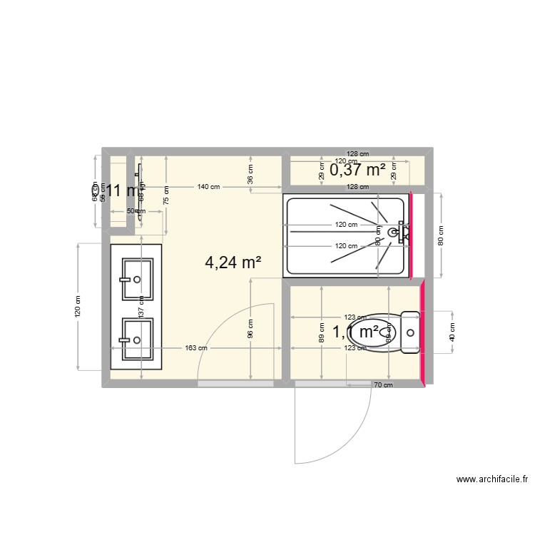 philippot. Plan de 4 pièces et 6 m2