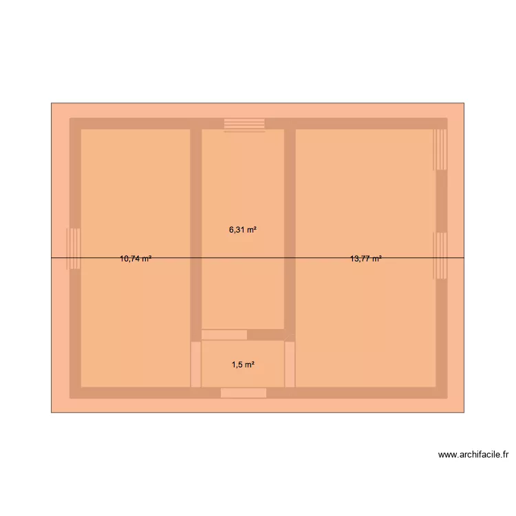 Chalet. Plan de 4  et 32 m²