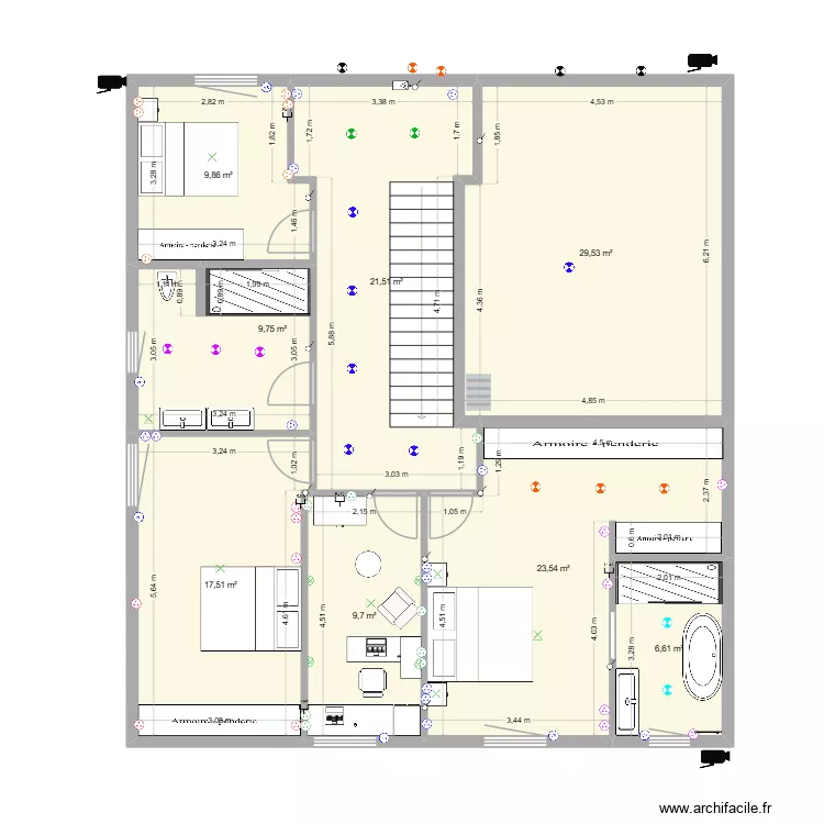 16.01 Memet ELEC. Plan de 8  et 128 m²