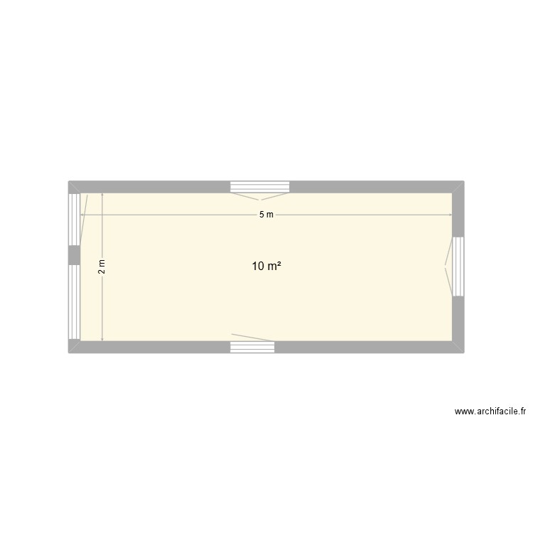 Abri de jardin. Plan de 1 pièce et 10 m2