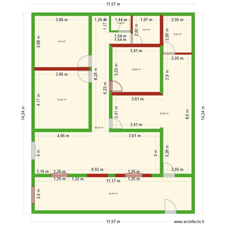 MAISON AVANT. Plan de 9 pièces et 143 m2