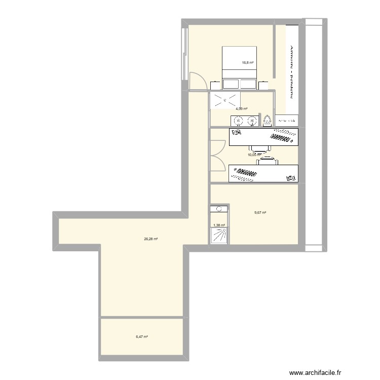 Agrandissement. Plan de 0 pièce et 0 m2