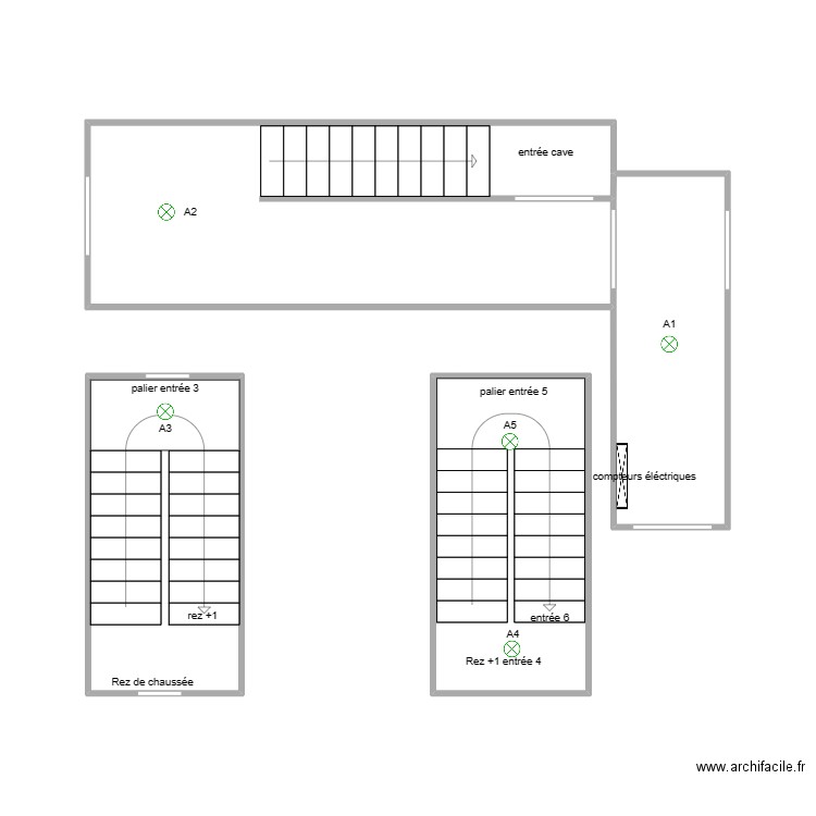 plan communs roux. Plan de 4 pièces et 29 m2