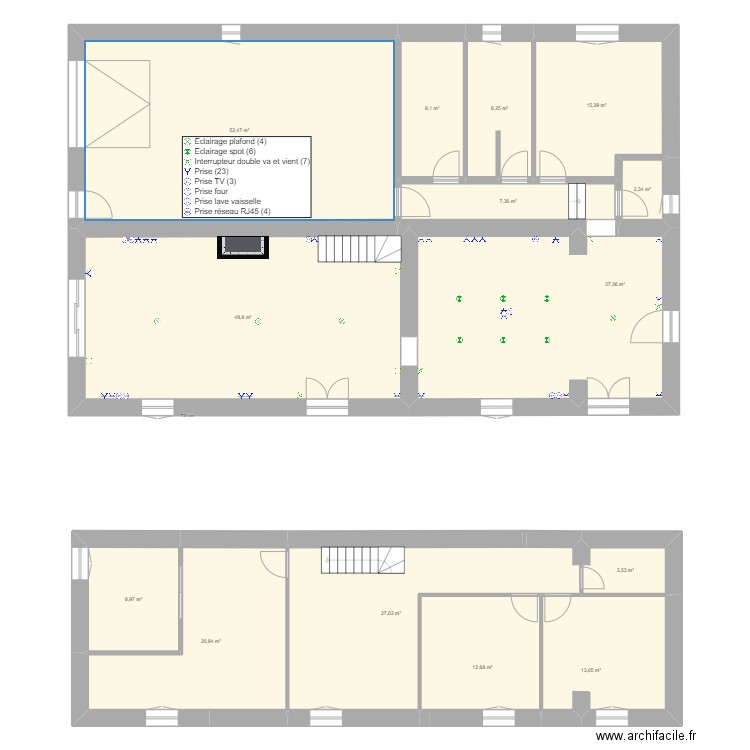 Cleyrac vide1. Plan de 14 pièces et 266 m2