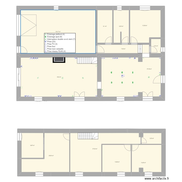 Cleyrac vide1. Plan de 14 pièces et 266 m2