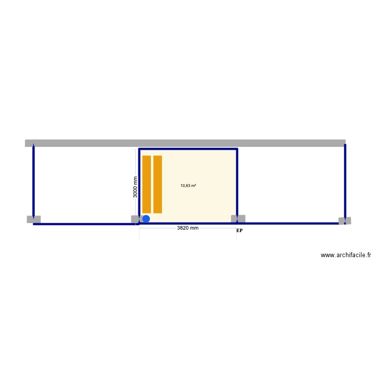 wlattnig. Plan de 1 pièce et 11 m2