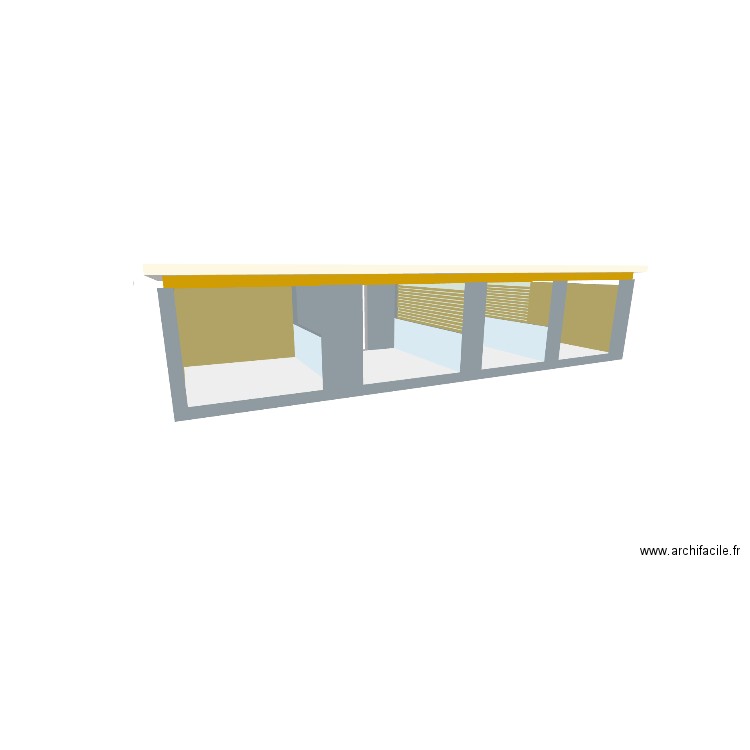 Abri cheval. Plan de 4 pièces et 53 m2