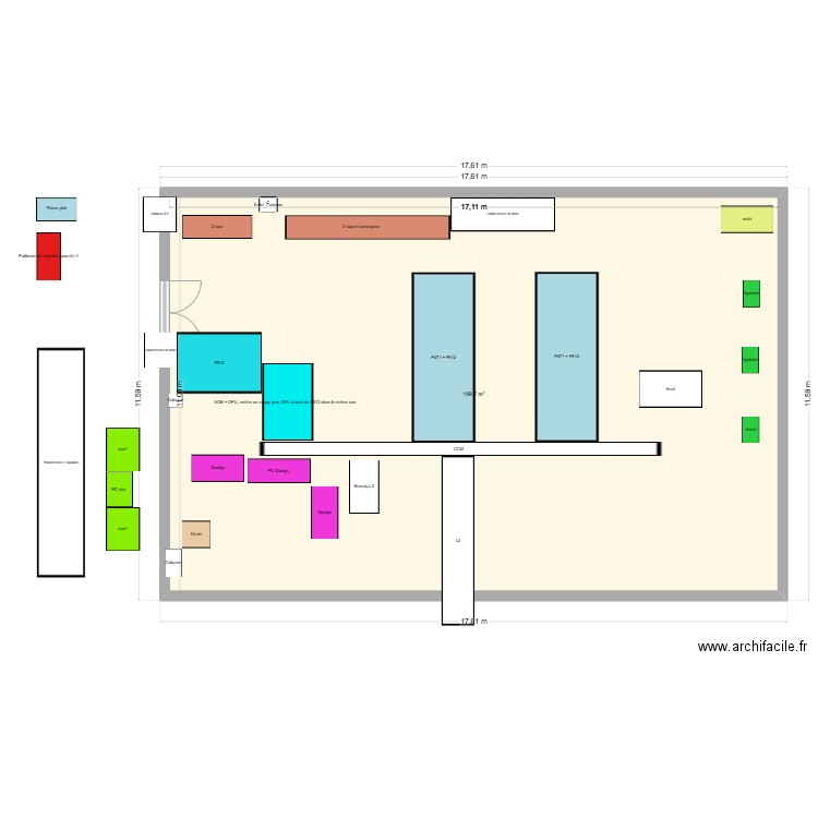 Reorga PTA essai 2. Plan de 1 pièce et 190 m2