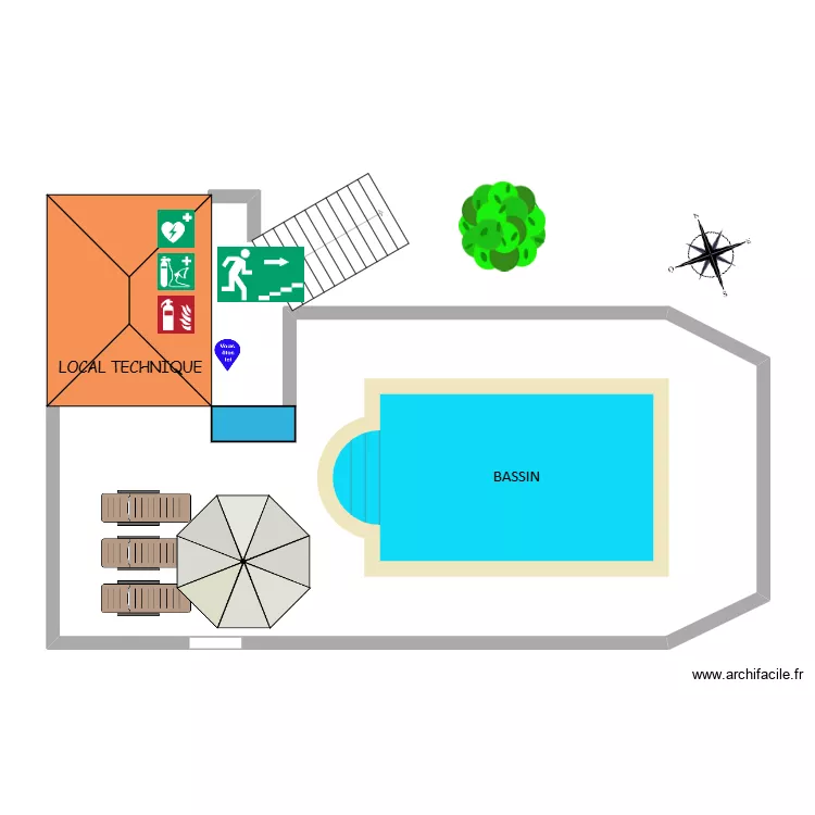 Piscine St Barth. Plan de 