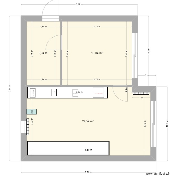 Plan Atelier Hautefage. Plan de 4 pièces et 65 m2