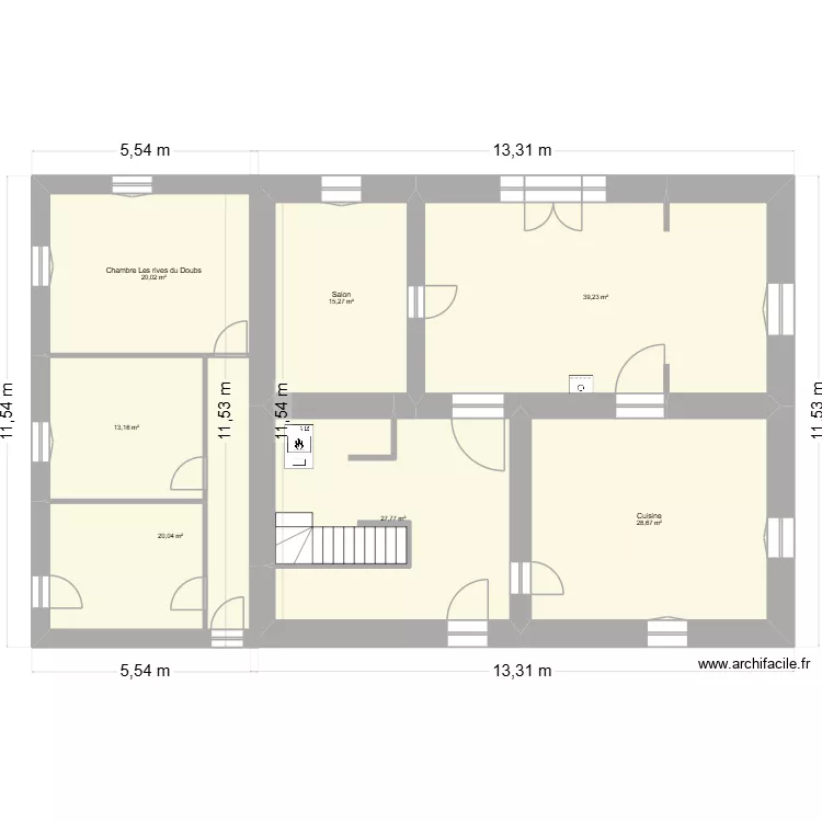 Projet presbyt&egrave;re. Plan de 7  et 164 m²