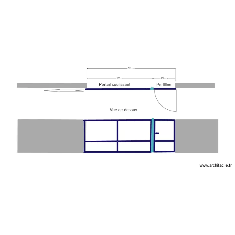 portail et portillon independant . Plan de portail et portillon independant . Plan de