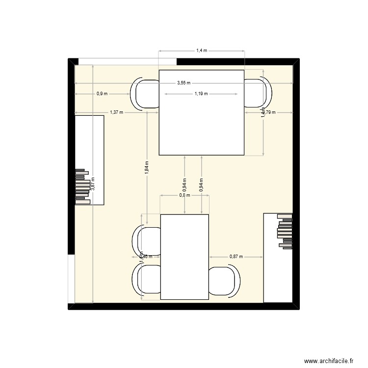 BUREAU DIRECTION/RH. Plan de 1 pièce et 14 m2