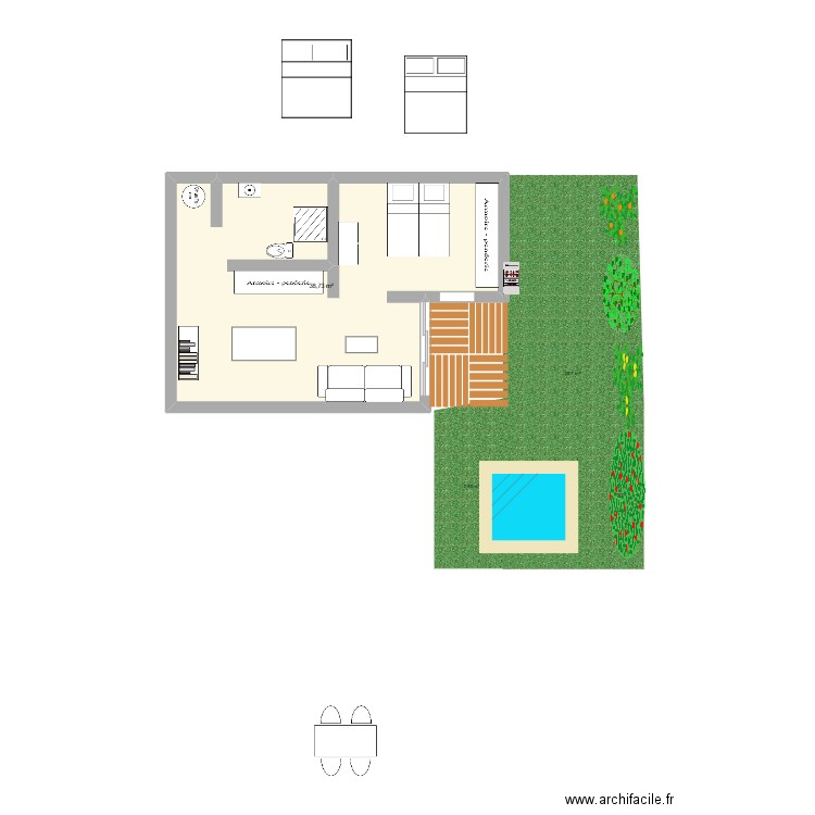 sanary appart. Plan de 1 pièce et 39 m2