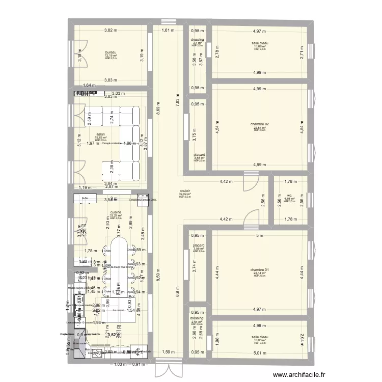 la casa nous deux 02. Plan de 13  et 189 m²