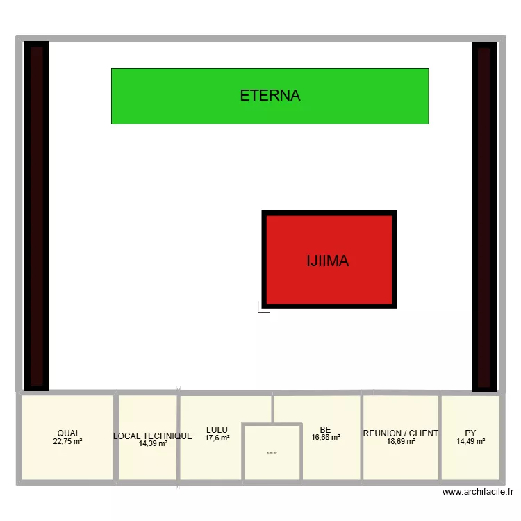 MIZ. Plan de 7  et 114 m²