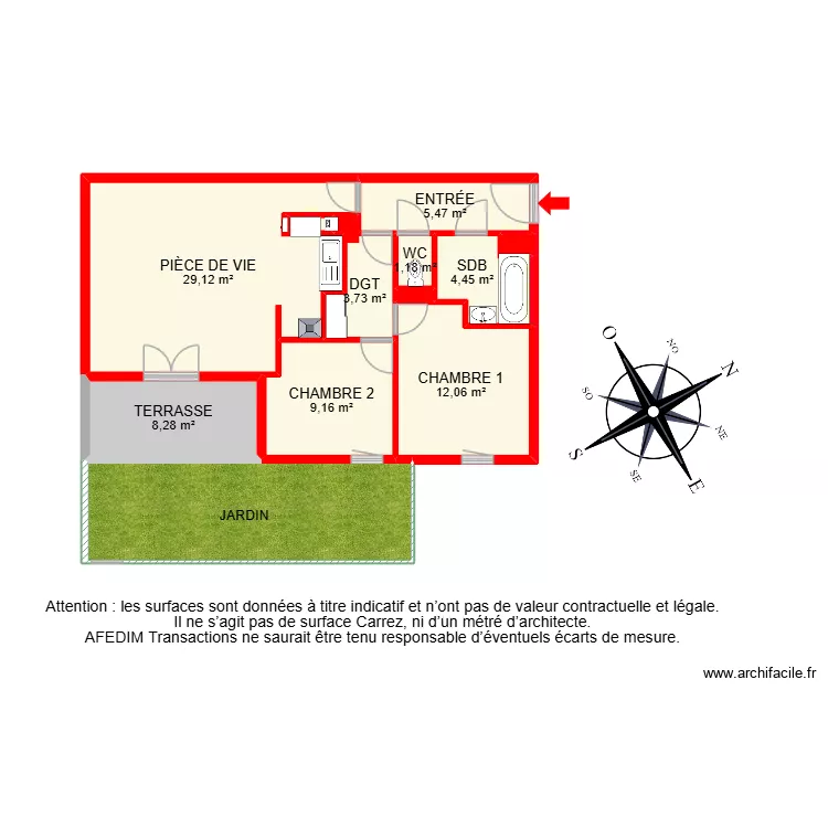 BI 29511. Plan de 13  et 116 m²