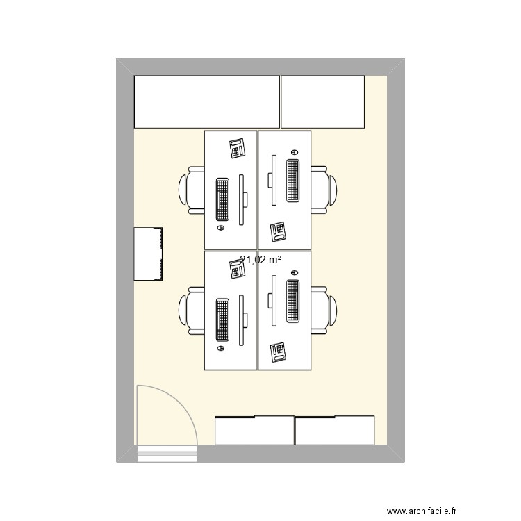 BCD-RCM. Plan de 1 pièce et 21 m2